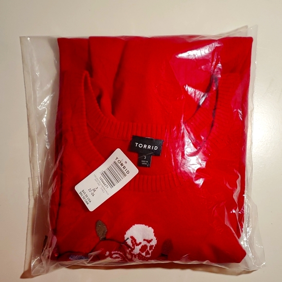 ❤️NWT VINTAGE TORRID SWEATER - DANCING SKELETON HOLIDAY CHRISTMAS LIGHTS TREE - Picture 6 of 16